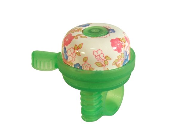 Sonnette 35mm Acier/Plastique Fleurie, Matériau : Acier, Plastique, Diamètre : 35mm, Couleur : Blanc avec Fleurs, Diamètre du Collier : 25.4mm