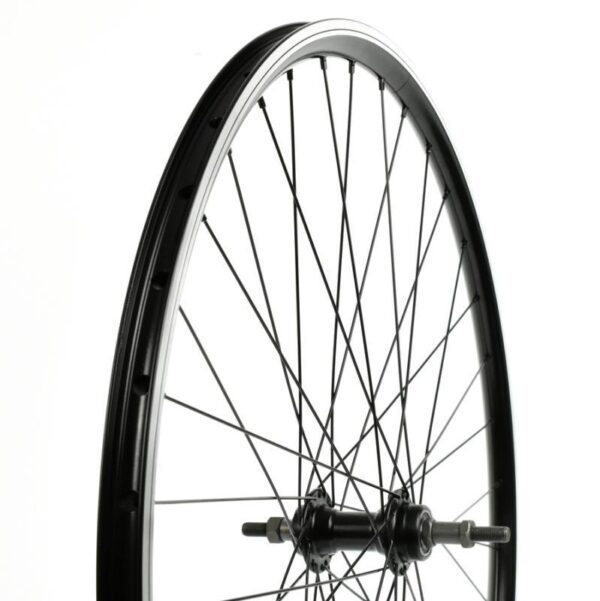 Wiel 28" 622 H. DF. alu velg alu naaf zwart industrieel