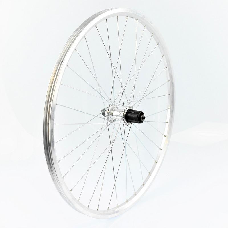 Rueda Trasera 28" (622) - Doble Pared - Llanta de Aluminio - Cassette - Plata - Rodamiento Industrial