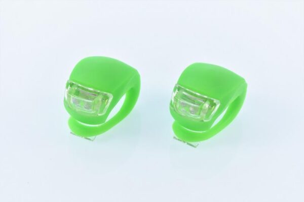 Juego de Luces Intermitentes con Silicona, Delantera+Trasera, 2 LED, Verde