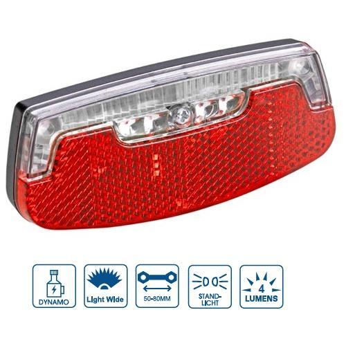 VeloGo Feu Arrière pour Porte-Bagages avec Lumière Fixe