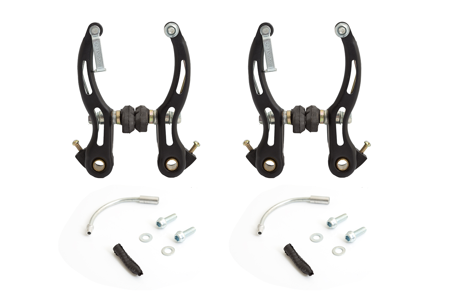 Juego de frenos V-Brake de acero con tornillos, codo y fuelle