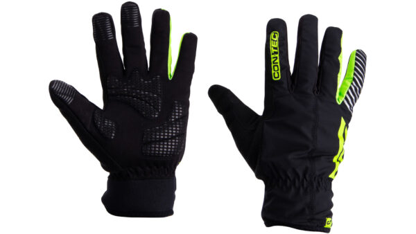 Winter Fietshandschoenen Contec Dense Waterdicht - Zwart/Groen - Maat XL