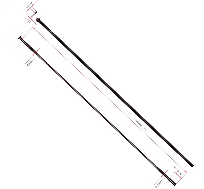 DT Swiss aero napera Aero Comp 2.0/2.3/1.25x259mm črna