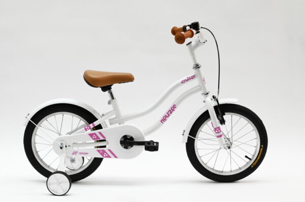 Vélo Fille 16" Cruiser avec Rétropédalage - Blanc/Rose