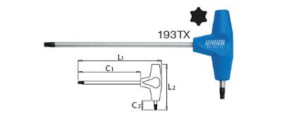 Llave Torx (TX) con mango en T Unior 193TX (TX25)