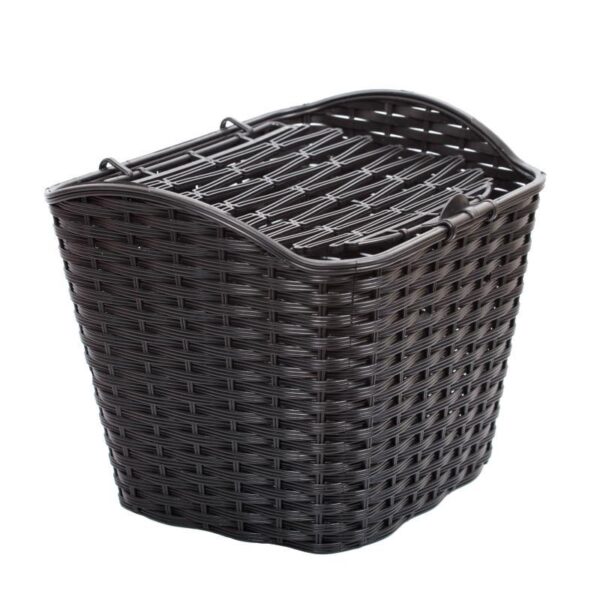Panier Avant en Plastique Tissé Serré Fixe Noir