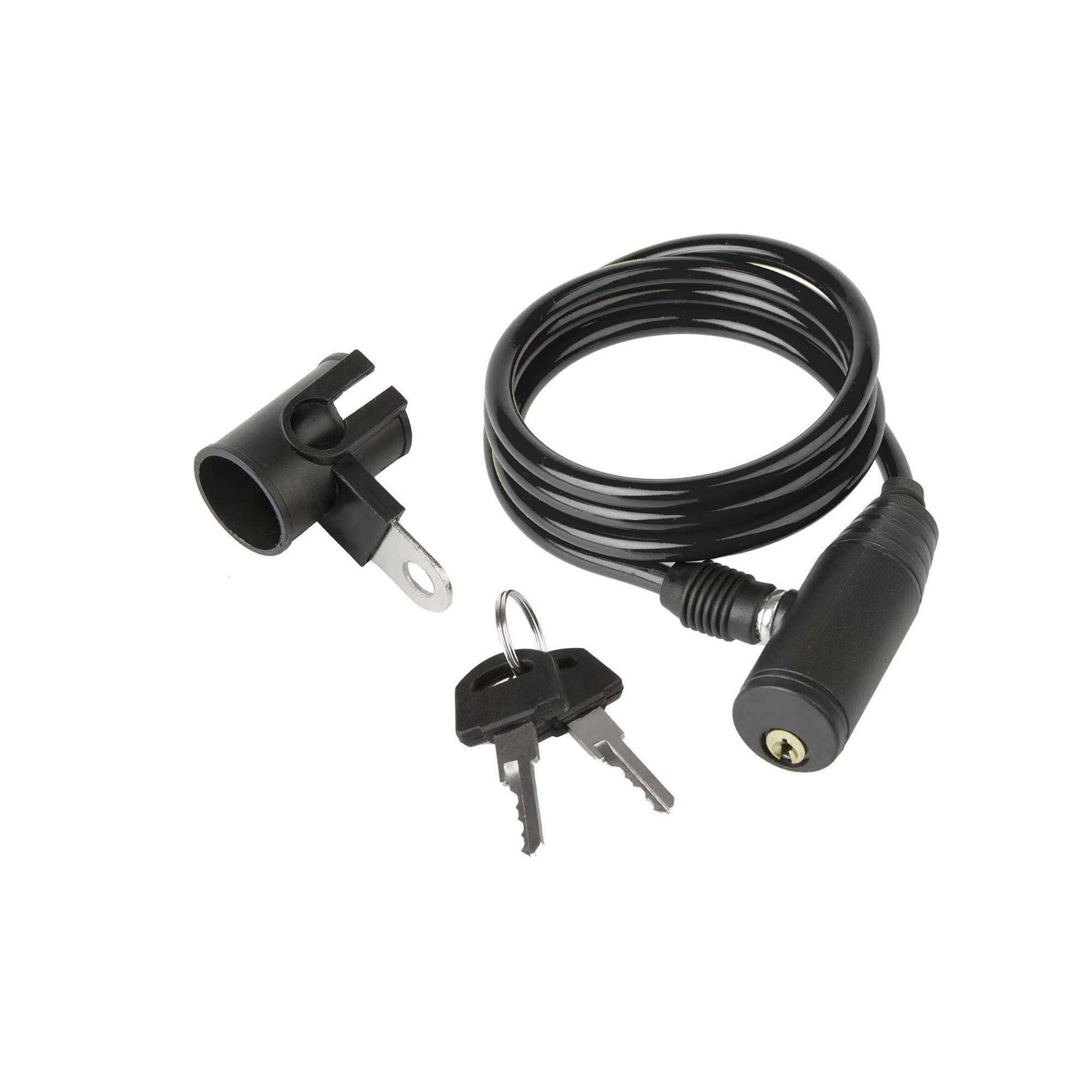 Antivol Câble en Spirale à Clé avec Support 6x1000mm (Pack de 12, Couleurs Assorties)