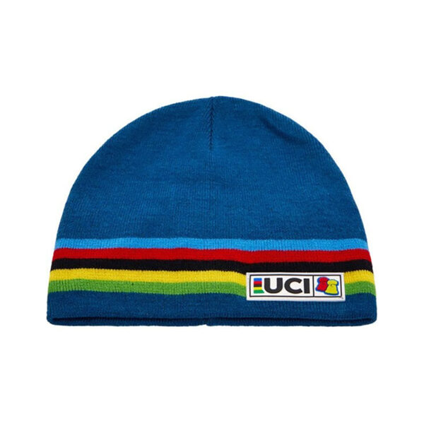 Bonnet hiver Santini UCI Arc-en-ciel - Bleu