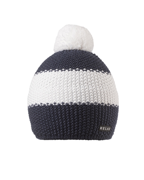 Bonnet tricoté à pompon adulte Relax Legos - Marine/Blanc