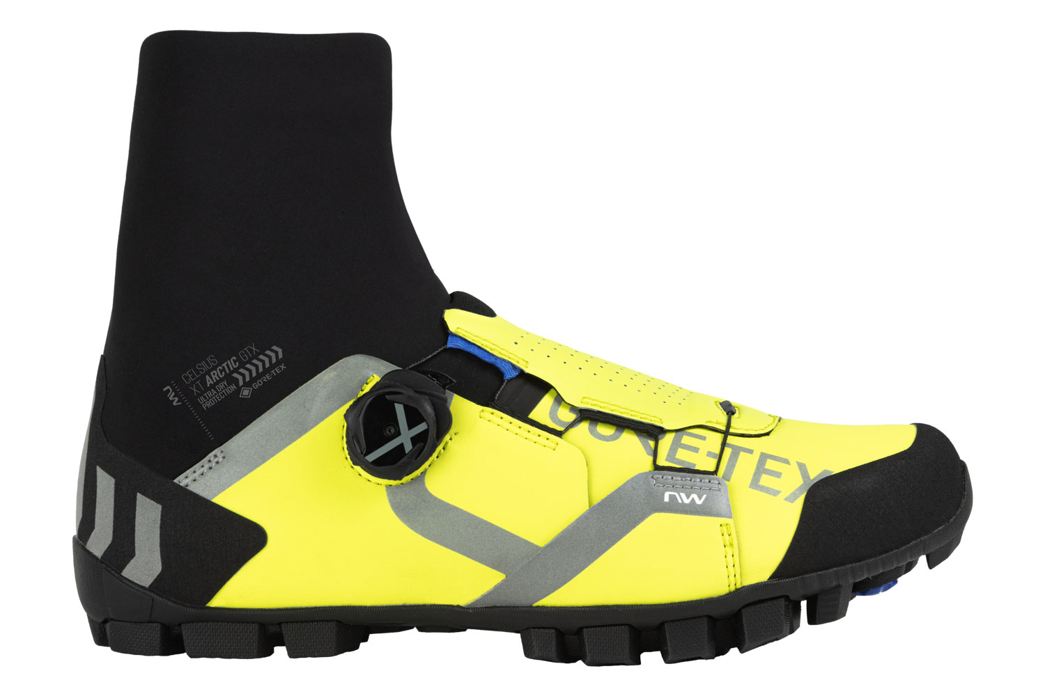 Zapatillas de invierno Northwave MTB CELSIUS XT ARCTIC GTX - Amarillo flúor (Talla 42)