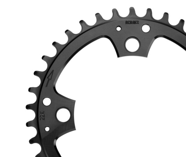 Plateau KMC 38T BCD104 AL7075 - Noir Déport 3mm