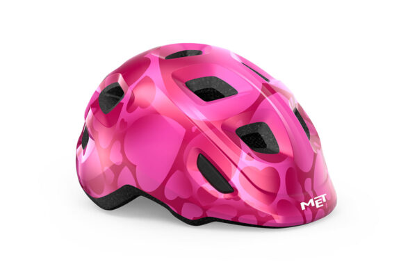 Casque enfant MET Hooray - Cœurs Roses Brillant [S 52-55cm]