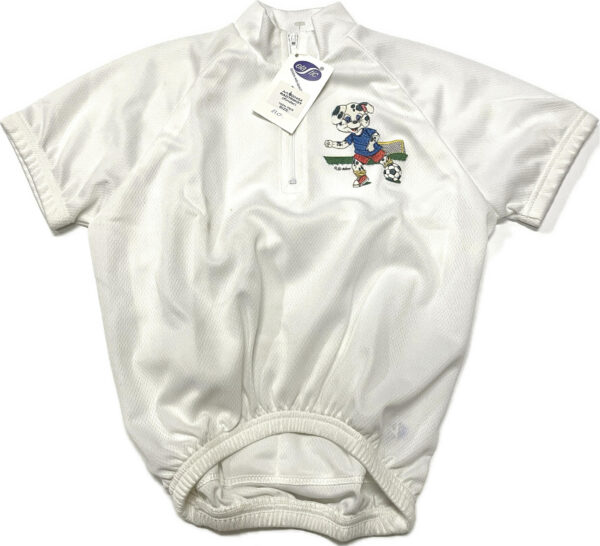 Maillot Ciclismo Niño Elástico - Estampado Perro Blanco [Talla 110]