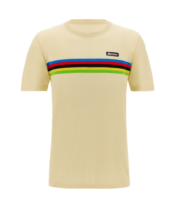 T-Shirt Jacquard Santini UCI World Champion - Blanc Cassé [S]