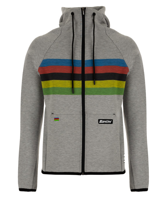Sweat à capuche Santini Iride UCI Official - Gris [M]