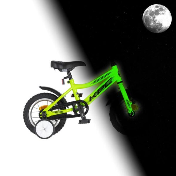 Svietiaci detský bicykel KPC FluoBike Raptor 12" Neónovo zelený