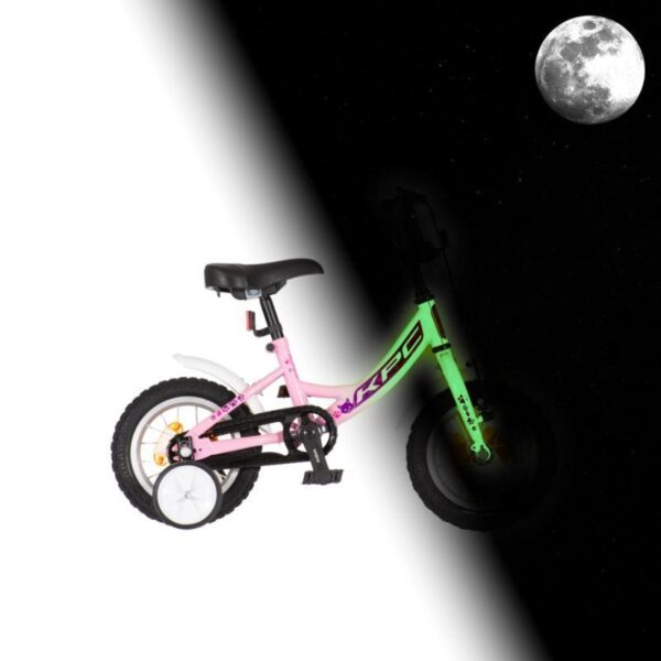 Svietiaci detský bicykel KPC FluoBike Kitty 12" Ružový