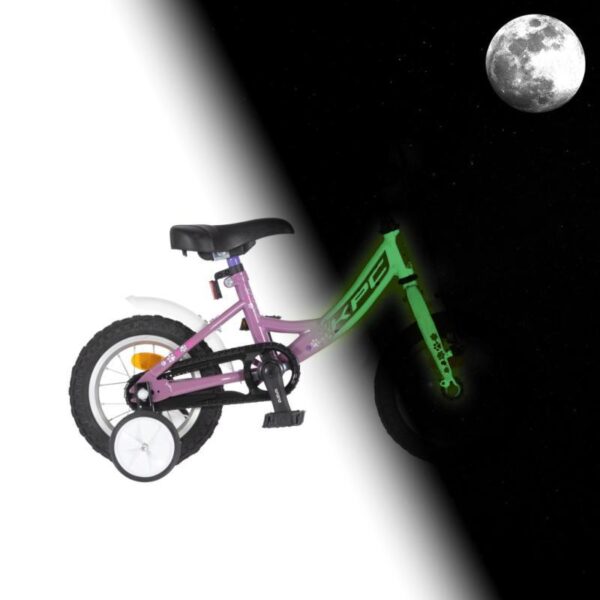 Svietiaci detský bicykel KPC FluoBike Rabbit 12" Fialový