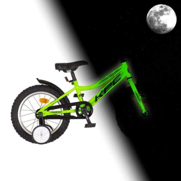 Svietiaci detský bicykel KPC FluoBike Raptor 16" Neónovo zelený