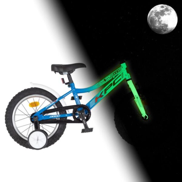 Svietiaci detský bicykel KPC FluoBike Police 16" Modrý