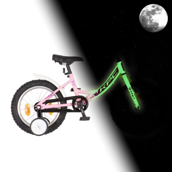 Svietiaci detský bicykel KPC FluoBike Kitty 16" Ružový