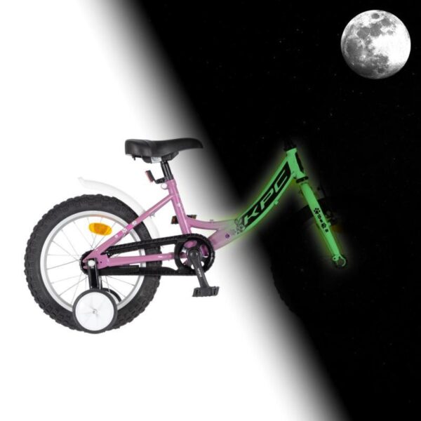 Svietiaci detský bicykel KPC FluoBike Rabbit 16" Fialový
