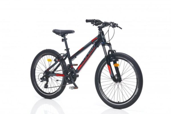 Ľahký detský MTB bicykel Corelli Via 1.1 Lady 24" Čierny/Červený