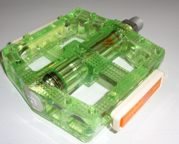 Transparant Gröna Plast MTB Flat Pedaler 9/16"