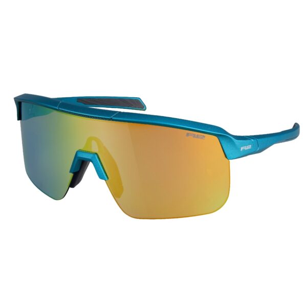Ochelari Ciclism R2 FUSION AT026J Albastru/Lentile Cromate Portocalii
