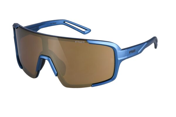 Ochelari Ciclism R2 IMPULSE AT028M Albastru/Lentile Cromate Aurii cu Toc