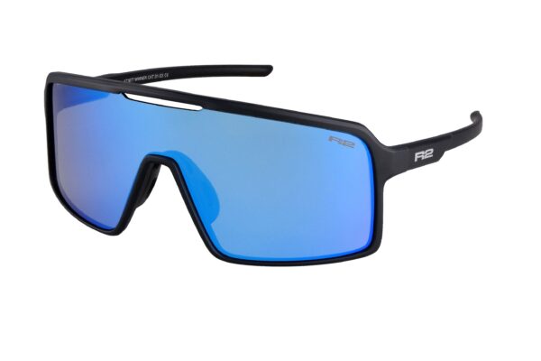 Колоездачни Очила R2 WINNER AT107T Черни/Ледено Сини Хромирани Лещи с Калъф