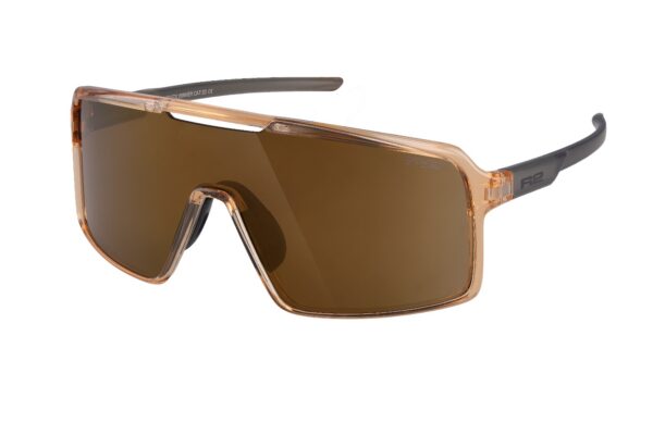 Колоездачни Очила R2 WINNER AT107X Кехлибар-Сиви/Медни Хромирани Лещи с Калъф