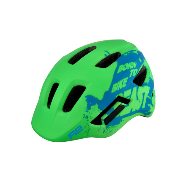Casco Bambino Inmold R2 PULSE ATH40B/XS Verde Neon/Blu (48-52cm)