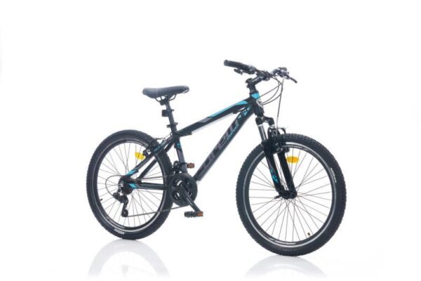 Ľahký detský MTB bicykel Corelli Felix 3.2 24" Čierny/Modrý