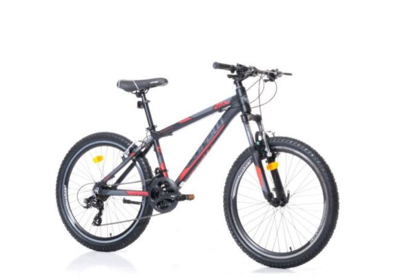 Ľahký detský MTB bicykel Corelli Via 1.3 24" Čierny/Červený