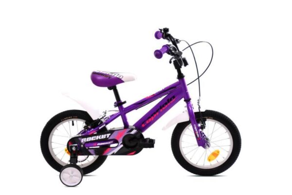 Detský bicykel s protišliapacou brzdou Capriolo Rocket 14" Fialový