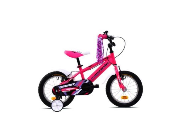 Detský bicykel s protišliapacou brzdou Capriolo Rocket 14" Ružový