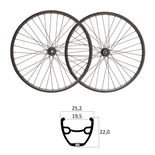 Zapletená Kola Gravel MVTek Beretta 700c TLR Disc 12x100/12x142 32H Černá