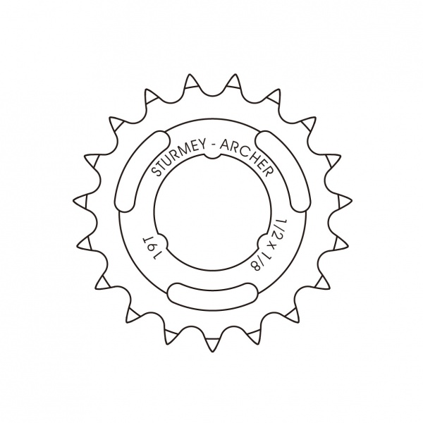 Sturmey-Archer 18T Kransje 1/8" Gebogen Zilver (HSL838)