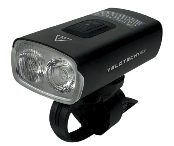 Luce Anteriore Alluminio Ricaricabile USB-C Velotech 1100 Lumen