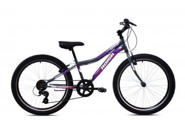 Adria Stinger 24" Barncykel Grafit/Lila