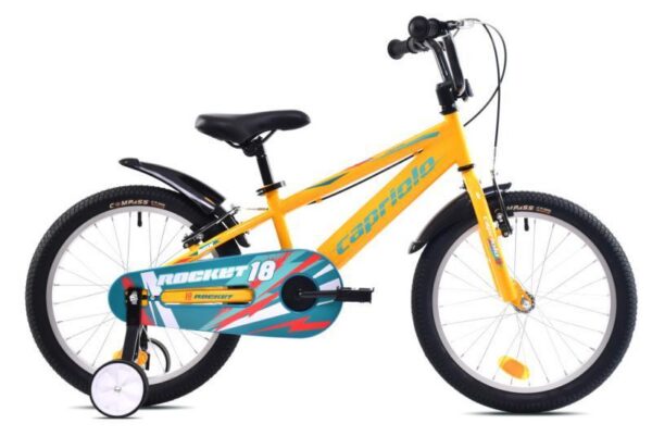 Bicicletta Bambino Capriolo Rocket 18" con Freno a Contropedale Giallo