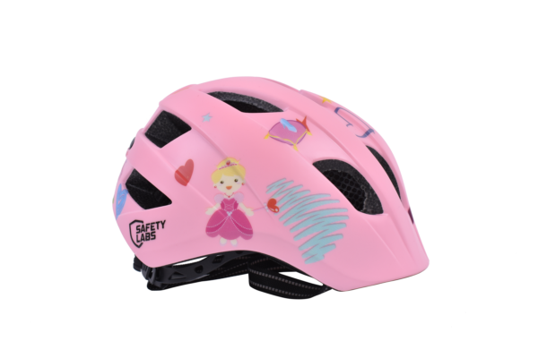Safety Labs Fiona Light Barn In-Mold Hjälm Rosa Prinsessa LED-Lampa 48-53cm (S)