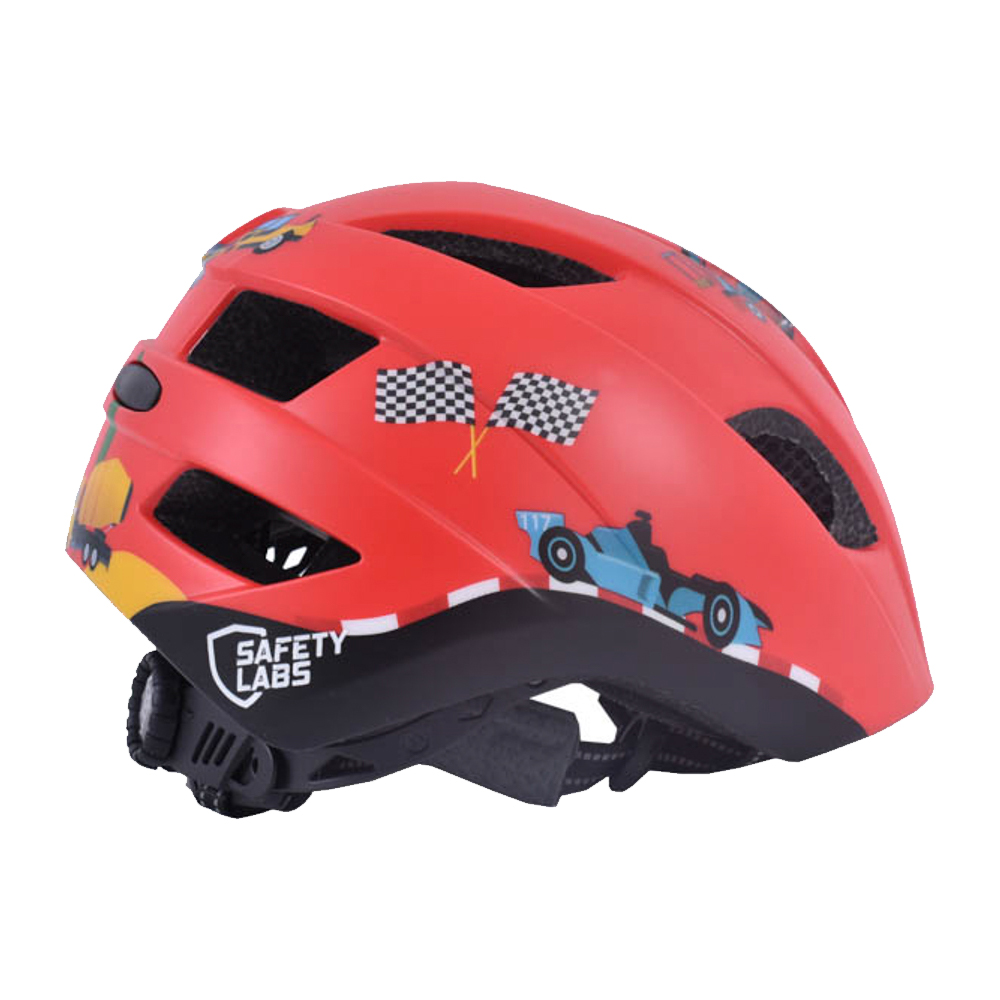 Casco Bambino In-Mold Safety Labs Dino Light Rosso Luce LED 48-53cm (S)