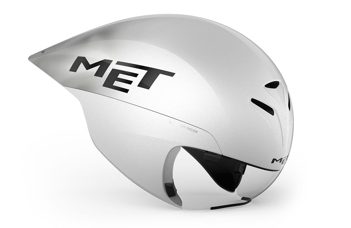 MET Drone Wide Body II Aero Eraldistardi/Triatlonikiiver Metallik Valge M (55-58cm) - Image 2