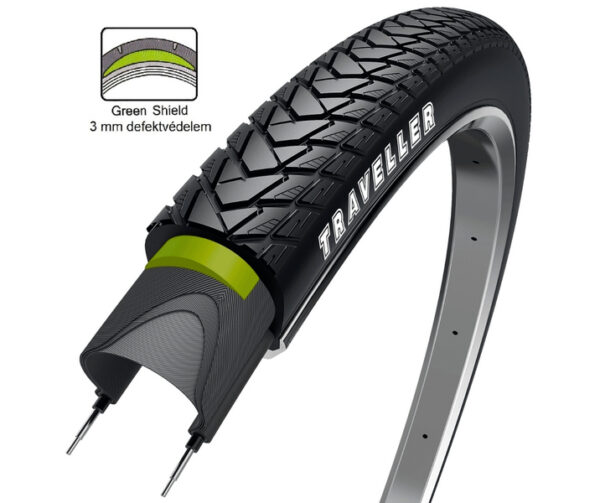 Copertone Obor Traveller 700x45C (47-622) Green Shield E-Bike Reflex