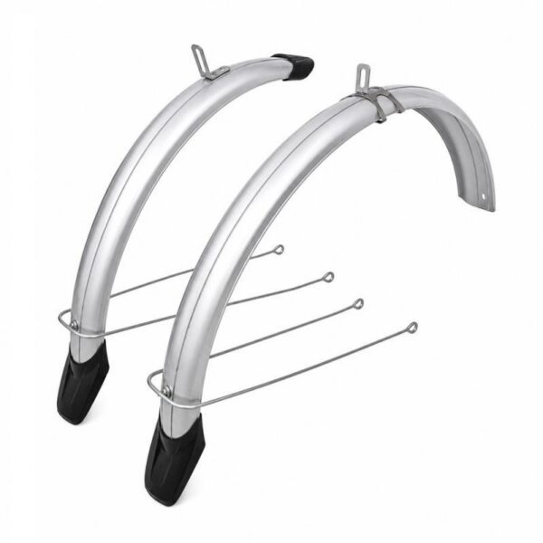 VeloGo Ecotech 20" Alu-Plastic Spatbord Set 58mm U-Stang Zilver