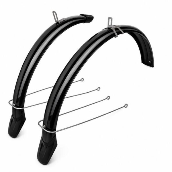 VeloGo Ecotech 24" Alu-Plastic Spatbord Set 58mm U-Stang Zwart