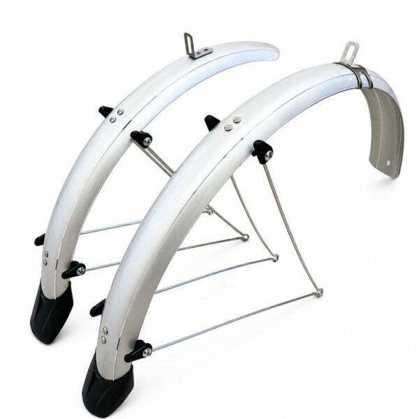 VeloGo Or-Type 24" Alu-Plastic Spatbord Set 53mm V-Stang Zilver